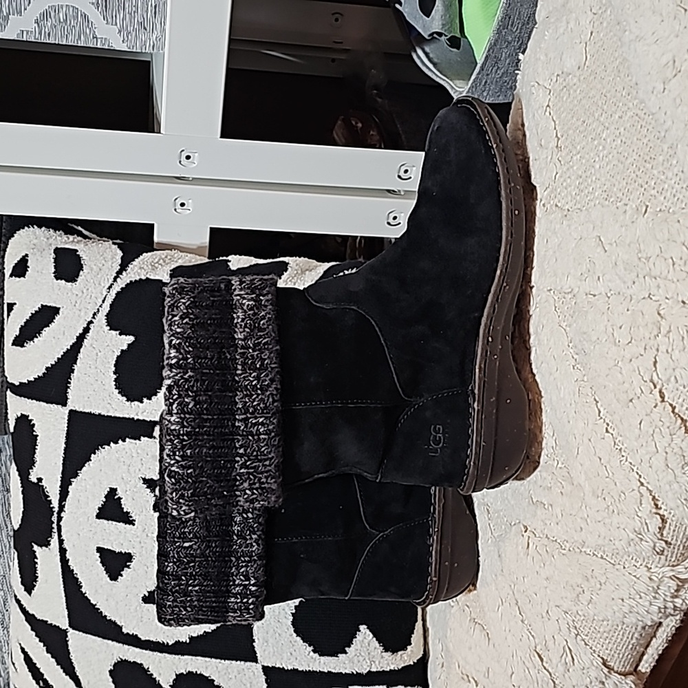 UGG Womens Black Suede Boots - Picture 2 of 7